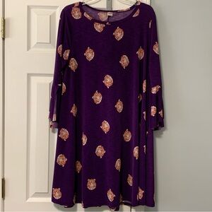 Purple Dress Tunic with Tiger Head Print 1X